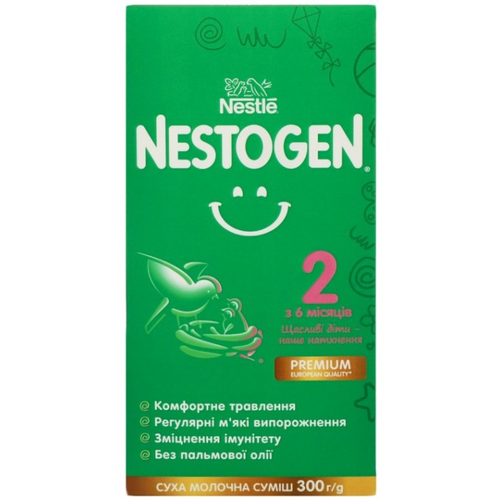 Молочна суміш Nestle Nestogen 2 з 6 місяців з пробіотиками та лактобактеріями, 300 г - 